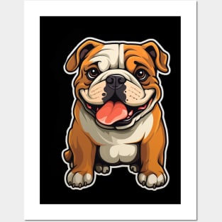 Cute Bulldog Dogs Funny English Bulldog Posters and Art